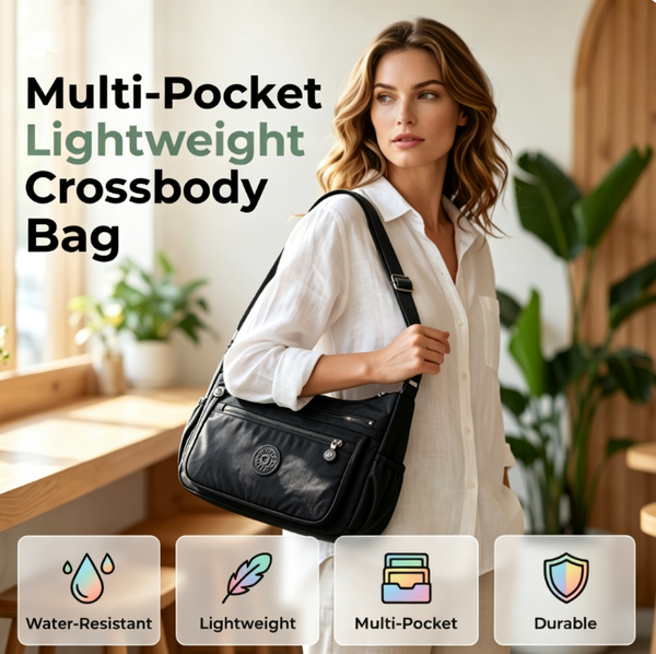 { Pack 2} MULTI-POCKET LIGHTWEIGHT CROSSBODY BAG