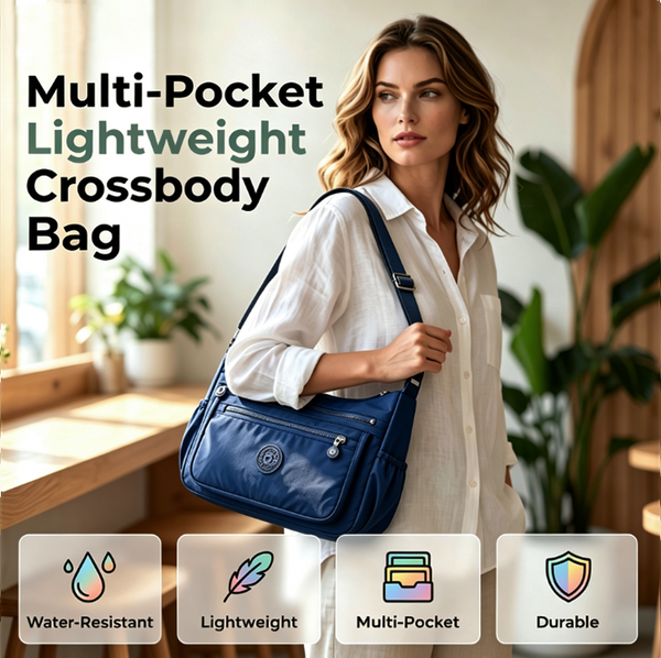 { Pack 2} MULTI-POCKET LIGHTWEIGHT CROSSBODY BAG