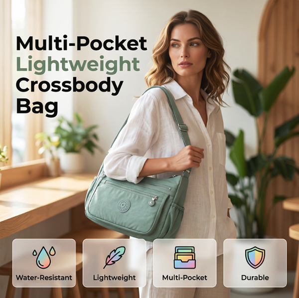 { Pack 2} MULTI-POCKET LIGHTWEIGHT CROSSBODY BAG