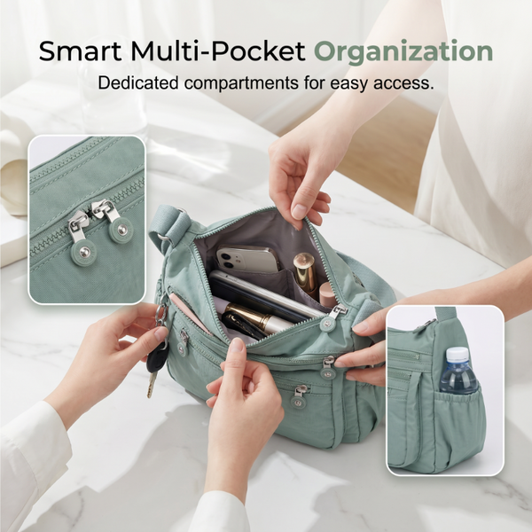 { Pack 2} MULTI-POCKET LIGHTWEIGHT CROSSBODY BAG