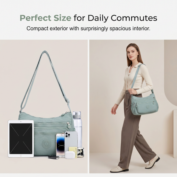 { Pack 2} MULTI-POCKET LIGHTWEIGHT CROSSBODY BAG