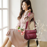 { Pack 2 } Women Soft PU Lightweight Crossbody Bag – Multiple Pockets