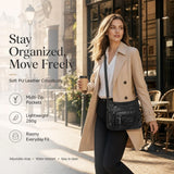 { Pack 2 } Women Soft PU Lightweight Crossbody Bag – Multiple Pockets