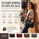 { Pack 2 } Women Soft PU Lightweight Crossbody Bag – Multiple Pockets