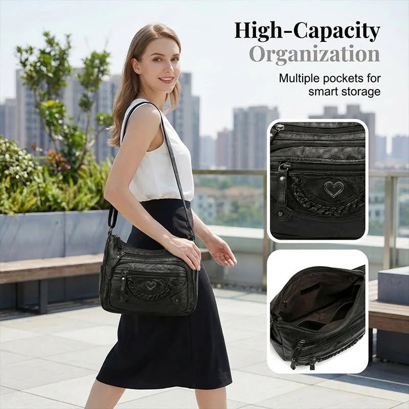 { Pack 2 } Women Soft PU Lightweight Crossbody Bag – Multiple Pockets