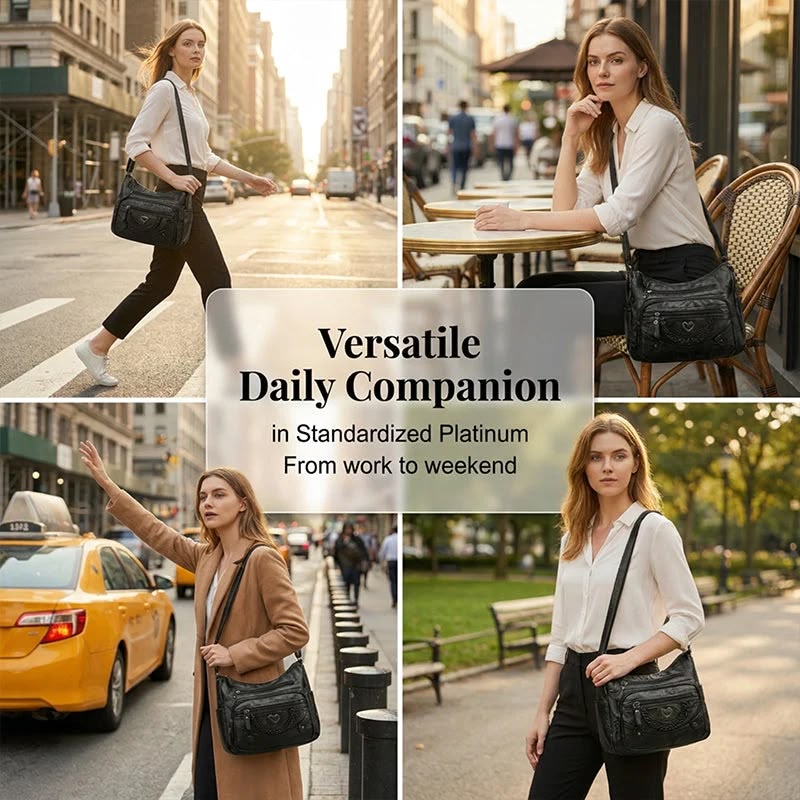 { Pack 2 } Women Soft PU Lightweight Crossbody Bag – Multiple Pockets