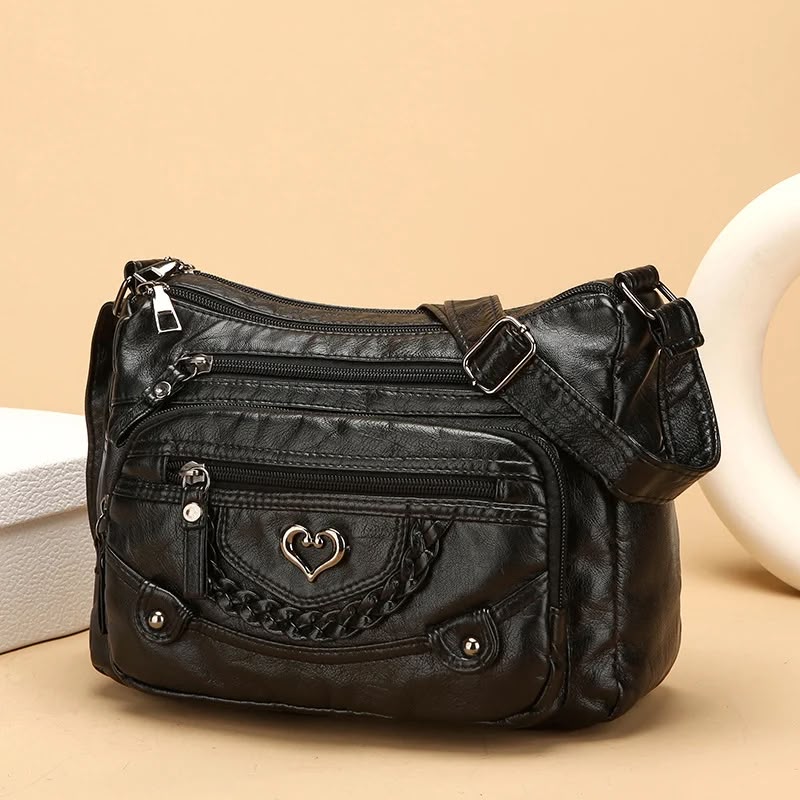 { Pack 2 } Women Soft PU Lightweight Crossbody Bag – Multiple Pockets