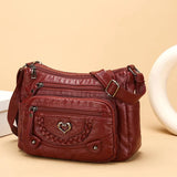 { Pack 2 } Women Soft PU Lightweight Crossbody Bag – Multiple Pockets