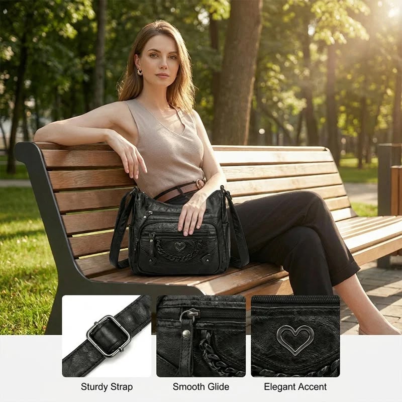 { Pack 2 } Women Soft PU Lightweight Crossbody Bag – Multiple Pockets
