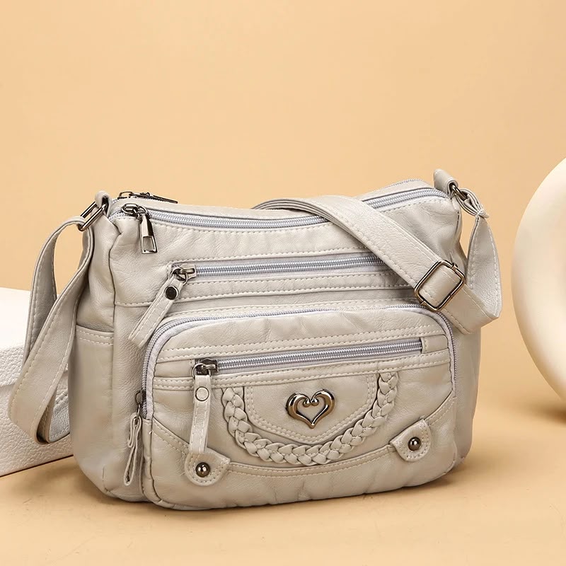 { Pack 2 } Women Soft PU Lightweight Crossbody Bag – Multiple Pockets