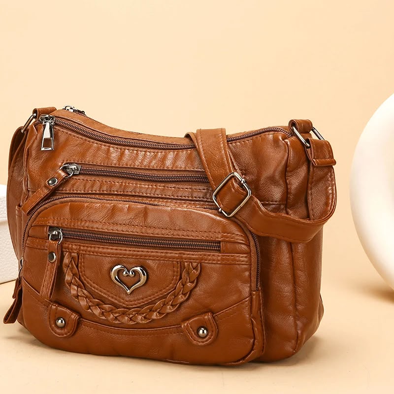 { Pack 2 } Women Soft PU Lightweight Crossbody Bag – Multiple Pockets